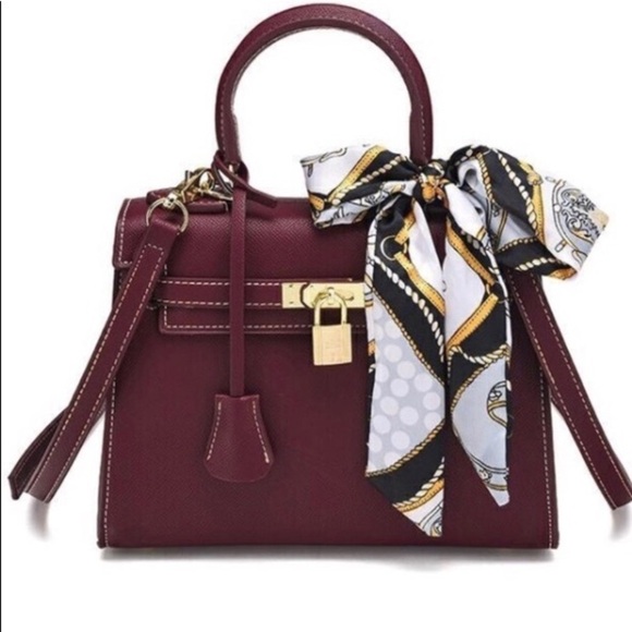 Worthy boutique Accessories - Twilly Silk Handbag Headband Neck Scarf (1) Black White Gray Purse Scarf